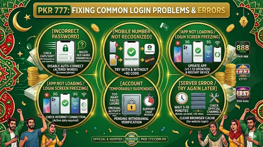 PKR 777 Login issues and fixes